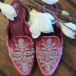Antonio Melani Velvet Embellished Oguna Mules